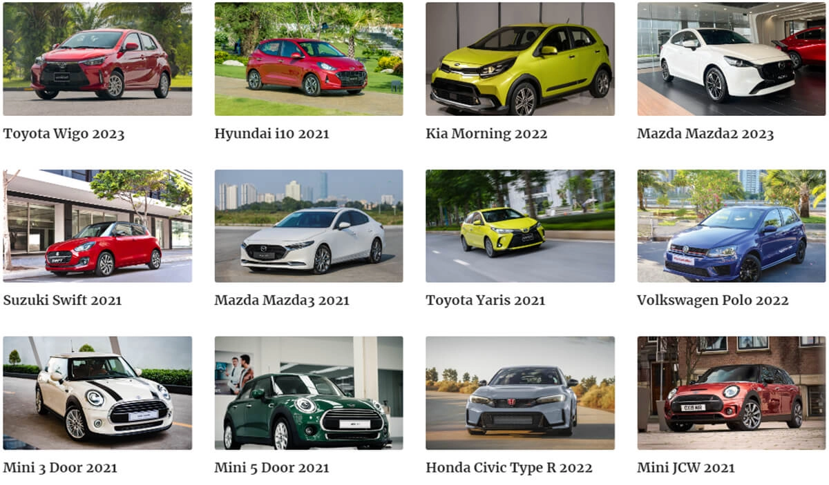 	thu mua xe ô tô cũ hatchback